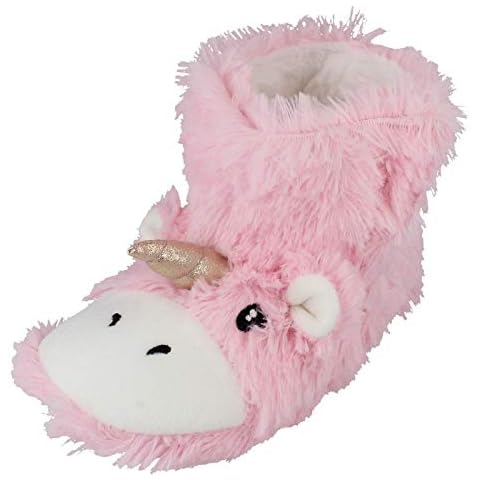Spot On Pink Unicorn Bootee Slippers for Women Cover
