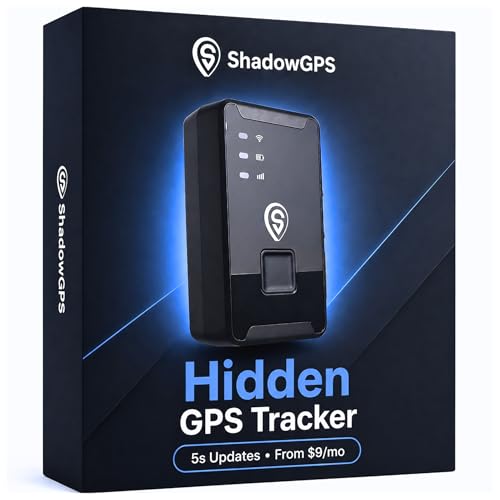 ShadowGPS Hidden GPS Tracker for Vehicles - $9/mo with 5 sec Updates - Real Time Car Tracker with Trip History, Driving Alerts, GeoFence for Fleets & Family, Rechargeable Battery (Tracker Only)