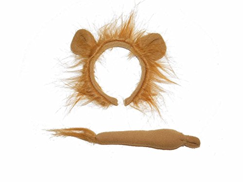 Lion Furry Mane Ears and Long Plush Wizard of OZ Book Day Fancy Dress