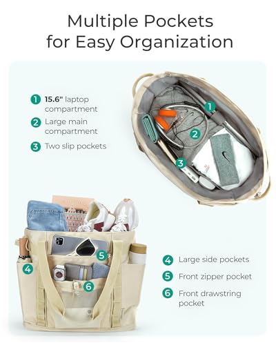 Bagsmart Tote Bag For Women, Travel Gym Tote Bag With Laptop Compartments thumb #1