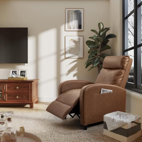 Image of Homall Recliner Chair, Recliner Sofa PU Leather for Adults, Khaki Recliners