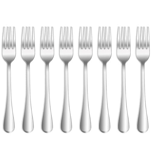 QUCHER 20.8cm(8.2')8 Stück Tafelgabeln Menügabeln gabeln besteck set Edelstahl Abendessen Gabeln für Heimgebrauch Haus Küche Gaststätte