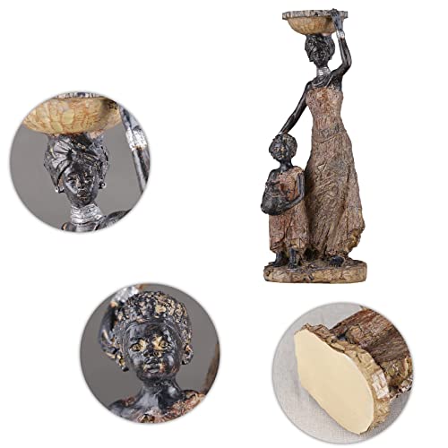 African Statues And Sculptures. African Mother And Daughter Statue African Female Statue Candle Holder, Black African American Female Living Room Desk Entrance Living Room Decor #TOP5