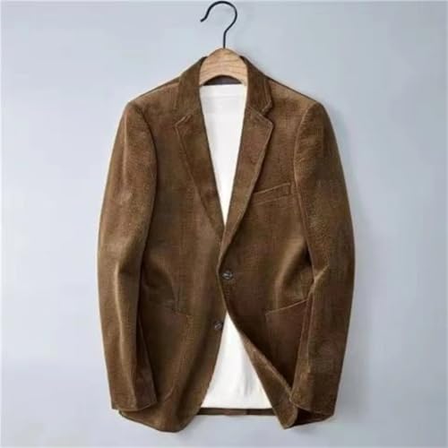 Men Thickened Corduroy Suit Notched Collar Slim Retro Blazer Casual Warm Jacket Coat3