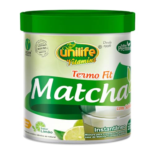 Matcha Termo Fit c/Stévia Unilife Chá Verde Limão 220g