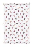 GARDINIA Rollo Digiprint Dots rot zum Klemmen, Tageslicht-Rollo mit Digitaldruck, Blickdicht, Alle Montage-Teile inklusive, Weiß/Dekor, 110 x 150 cm (BxH)