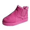Scarponcini da Neve Bambina Stivali Bambini Scarpe Comode Donna Invernali Stivaletti Pelo Scamosciati Imbottiti Tronchetti Flock Rosso 37
