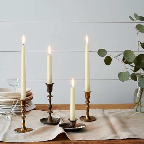 Image of KORCCI Taper Candles 10 Inch - Long Candles, 8 Hours Long Burning, Smokeless & Unscented & Dripless, for Weddings, Birthdays, Dinner Parties, Rituals, Prayer, Birthdays, Meditation (White Ivory)
