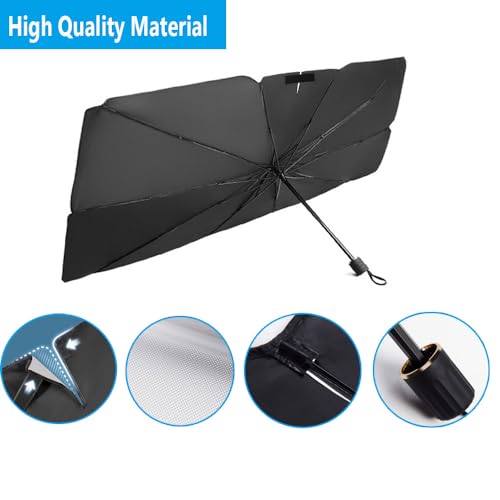 Image of Windshield Sun Shade Umbrella Car Sunshade Cover 31*57 inch Cartoon Eyes As Seen on TV UV Block Front Winshield Heat Insulation Protection (Red-Eyes)