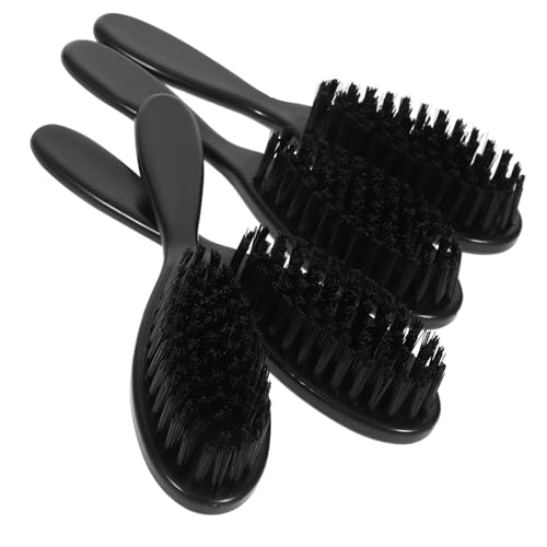 Ipetboom 4本 メンズヘアブラシセット ひげシェービングブラシ 優しい毛 理髪店ツール 男性用ひげグルーミング 使いやすく持ち運びに便利