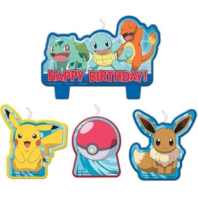 Amscan Pokemon Birthday Character Candle Set - 4 pcs, 172408