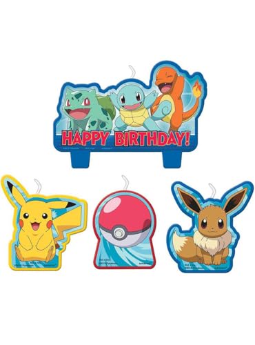 Amscan Pokemon Birthday Character Candle Set - 4 pcs 172408