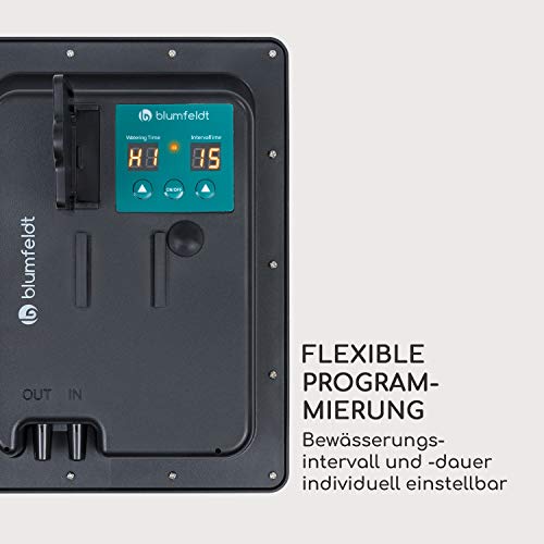 Blumfeldt Greenkeeper Solar Bewässerungssystem, inkl. Solarpanel, Batterie: 1.500 mAh, umweltfreundlich, für bis zu 40 Pflanzen, Partikelfilter, Fließgeschwindigkeit: 2 l/min, einfache Installation