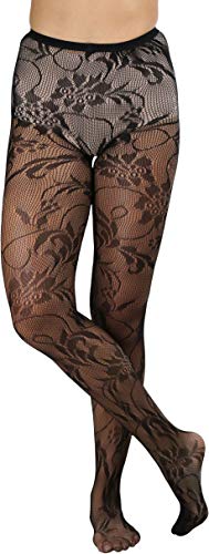 Image of ToBeInStyle Women's Elegant Floral Lace Inspired Spandex Net Full Length Tights