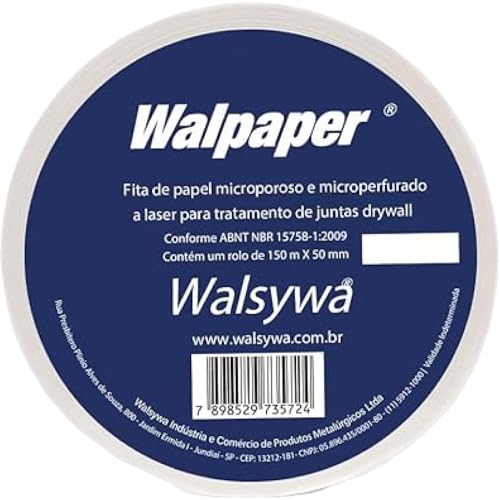 Image of Walsywa Drywall Paper Tape Finishing - Walpaper 50MM x 150M 130G /M2 (1-Pack, 50MM x 150M)