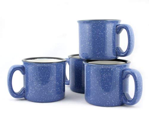 Marble Creek Ceramic Campfire Mug, 15oz - Set of 4 (Sky Blue)