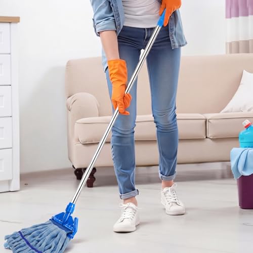 Image of Lallisa 16 Pcs Commercial Mop Head Replacement Tube Microfiber Industrial Looped End Mop Heads Refill for Floor Cleaning for Home Commercial Industrial Use (14 oz)