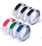 Phomemo 6-Pack 3/8" Embossing Label Tape Compatible for Dymo 3D Plastic Embossing Tape for DYMO O...