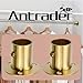 Antrader 4-Pack Stainless Steel Closet Rod Flange- 1 Inch Diameter Adjustable Socket Bracket Support Holder for Pipe, Gold