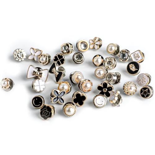 40 Alfileres de Camisa para Mujeres, Alfileres de Botón para Camisas de Mujer, Alfileres de Botón para Camisas para Evitar Ropa, Alfileres de Cubierta Invisible de Seguridad para Fijar Camisas