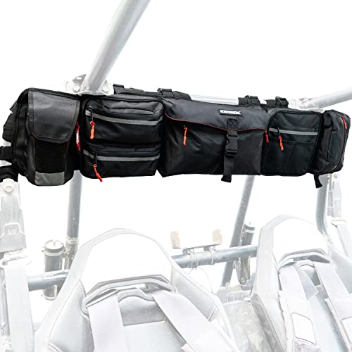 KRONOX Heavy-Duty Roll Cage Tool Bag Organizer - Pro Off-Road Adventures with Durable 1680D Rolling Bag for Rear/Side By Side Accessories - 8 Multi Pocket Bag - Ideal UTV, ATV Gear Mount Essential Box