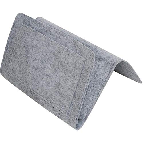 Winwinfly Bedside Felt Storage Bag,Bedside Storage Pocket with Pockets Felt Bed Head Hanging Storage Bag for Phone Tablets Remotes Glasses Pen and More