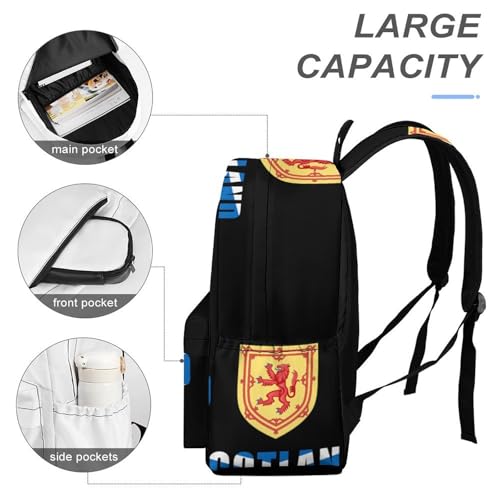 Scottish Flag Britain Simple Casual Backpack Travel Hiking Laptop Shoulder Bag Daypack4