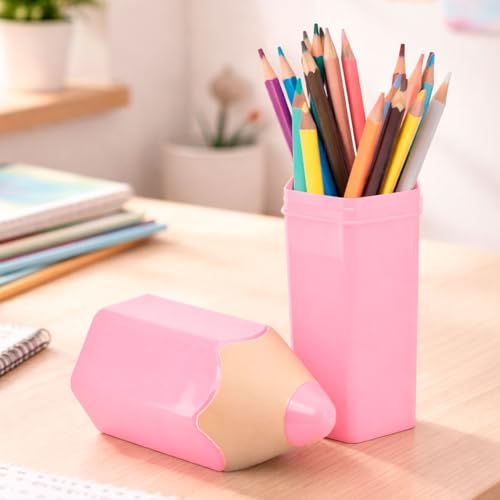 Estojo Organizador Multiuso Porta Lápis e Caneta Plasutil (Rosa)