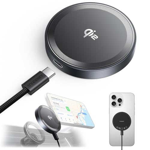 THREEKEY ワイヤレス充電器【Qi2 PSE 公式認証】15W超低温 MagSafe充電器...