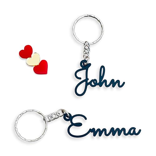 Porte-clés personnalisé avec nom - Porte-clés en métal découpé au laser – étiquette de prénom personnalisée et charm pour sac - cadeau d'anniversaire - étiquette pour sac d'école - Name Keychain