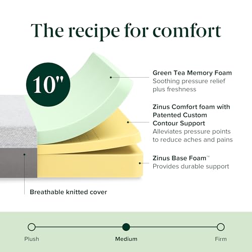 Image of Zinus 10 Inch Ultima Memory Foam Mattress [New Version], Full, Fiberglass Free, Medium Firm Feel, Breathable Airflow Memory Foam, Certified Safe Foams & Fabric, Mattress in A Box