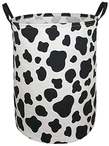 Image of KUNRO Toy Bin Waterproof storage organizer for Nursery Hamper Home decor Closet Kids Bedroom Laundry Baby Gift Shelf Baskets (Rould Cow pattern)
