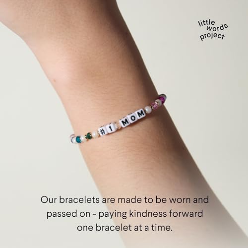Number 1 Mom Bracelet, The Original Word Bracelet, Made with Colorful Beads and Plated Brass Hardware, Handcrafted Design & Positive Message, Size XS3