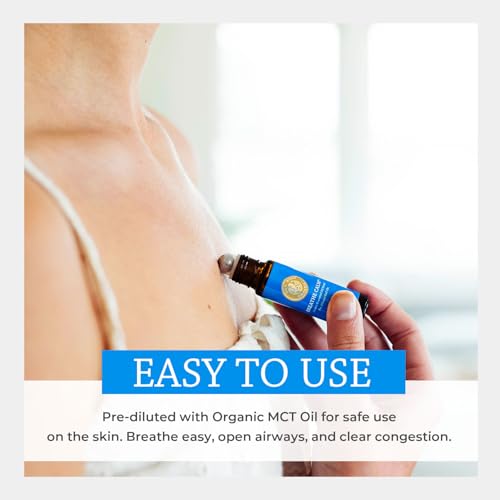 Organic Breathe Calm Essential Oil Breathe Easy Blend Roll On, 100% Pure USDA Certified Aromatherapy for Cold, Cough, Congestion, Allergy Relief, & Wellness - 10 ml Roller by Silk Road Organic - Image 4