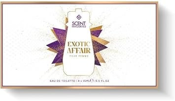 New Scent Favourites Exotic Affair Pour Femme 4 x 15ml Set | Luxurious Jasmine, Cashmeran & Amber Fragrance Collection – Elegant, Sophisticated & Long-Lasting Scents A-29