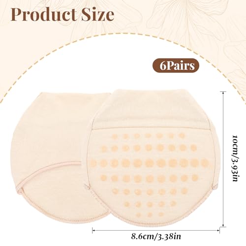 6 Pairs Toe Covers for Women, Toe Socks with Padding Cushion No Show Socks Half Sock for Women Mules 5