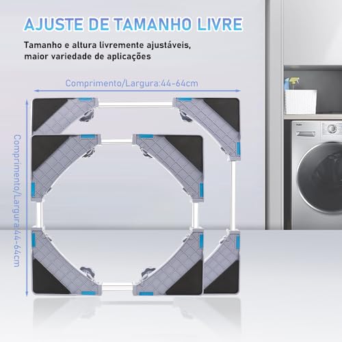 Suporte Maquina de Lavar, Suporte para Maquina de Lavar Roupa com Rodinha, Suporte para Geladeira co