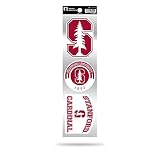 Rico Industries NCAA Stanford Cardinals 3-Piece Retro Spirit Decals Retro Decal Set