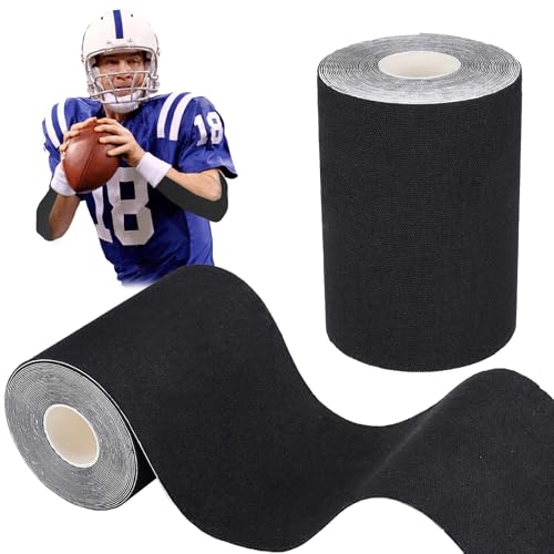 Breathable Self-Adhesive Athletic Tape Football - 2 Rolls Total 33ft, Waterproof Sport Turf Tapes to...