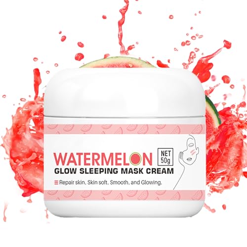Watermelon Glow Sleeping Mask Cream - Hyaluronic Acid to Repair Skin - Make Skin Soft Smooth and Glowing - Watermelon Hydrating Face Mask to Deep Hydration - Help Minimize the Appearance of Pores