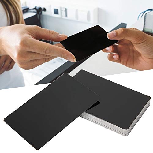 Cartão de visita, 50 unidades, 0,2 mm, preto, metal, alumínio, gravado, cartão de visita, à prova d