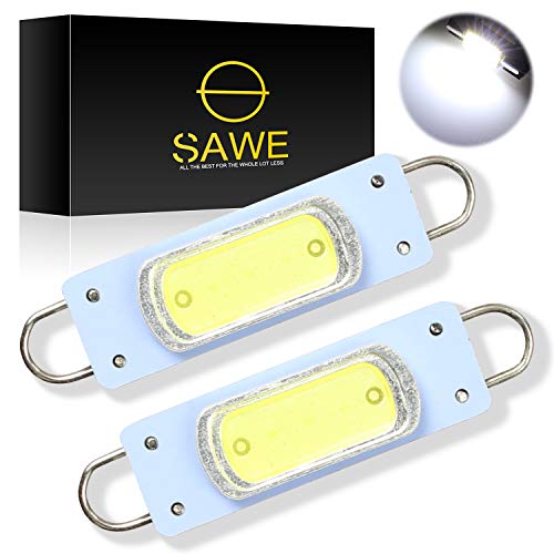 Sawe - 44Mm Cob Festoon Led Bulbs For Car Side Door Courtesy Rigid Loop 1.73" Led Light Bulbs 561 562 567 (2 Pieces) (White) #TOP20