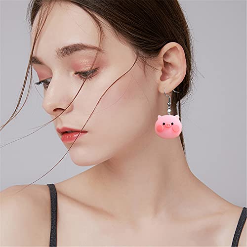 ONLYJUMP Pink Pig Earrings for Women Cute Sweet Animal Dangle Drop Earrings Jewelry Charms Gift2