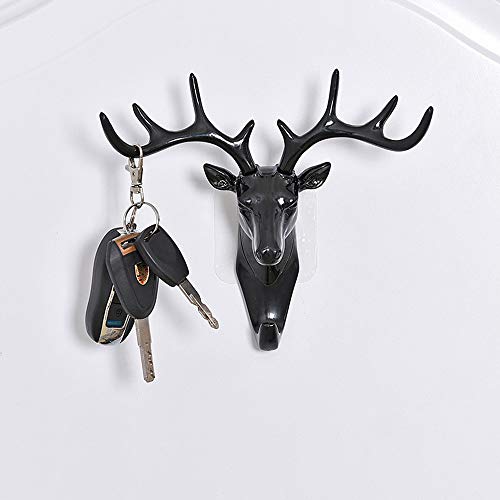 homeyuser Wall-Mounted Key Holder Key Storage Rack Keyring Set Key Hooks Holder Decorative Key Organizer Rack (black)