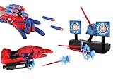 2 Sets Spider Gloves Man Web Shooters Auto Reset Target Toys for Kids, Hero Cosplay Kids Launcher Toys Set for Birthday Party Christmas Halloween