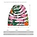 Girls Boys Beanie Caps Chemo Hat, Large Hedging Head Hat Skull Caps for School, Motorcycle, Skate, Fashion Military Tactical Cap Ski Cap (Beautiful Tropical Black Stripes Pink Flamingo Art Bonnets)