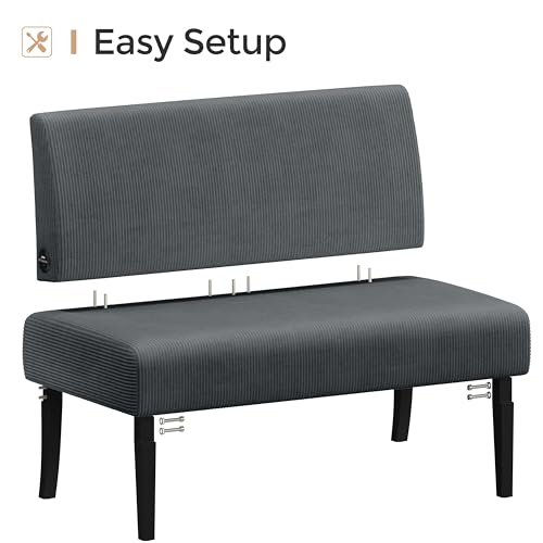 Image of Yaheetech Small Loveseat Armless Sofa Chair with USB Ports, Dark Gray