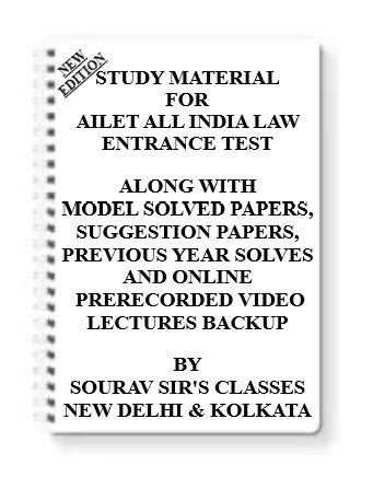 AILET ALL INDIA LAW ENTRANCE TEST [PACK OF 4 BOOKS] FOR 2025 Study Material + MODEL SOLVED PAPERS+SUGGESTION PAPERS + PREVIOUS YEAR SOLVES + VIDEO PRERECORDED LECTURES BACKUP ONLINE [Spiral-bound] SOURAV SIR'S CLASSES