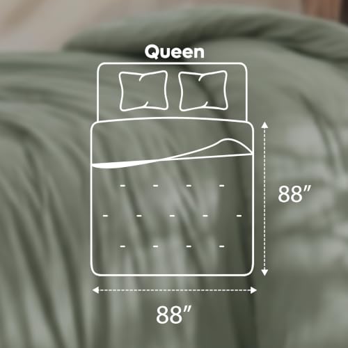 Image of Utopia Bedding 3 Pc Queen Comforter Set, All Season Bedding, Sage Green