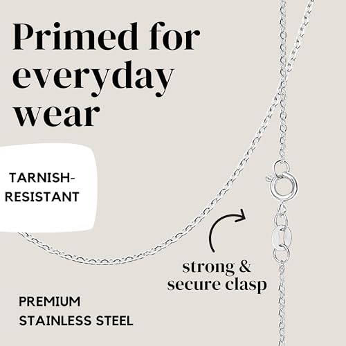 KISPER Sterling Silver Cable Link Chain Necklace –Thin, Dainty, Sterling Silver Plated Stainless Steel Jewelry for Women & Men with Spring Ring Clasp4